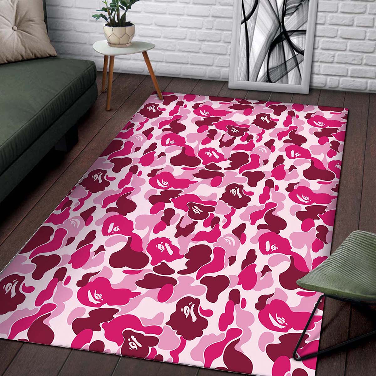 Pink Camo Camouflage Teppich 2