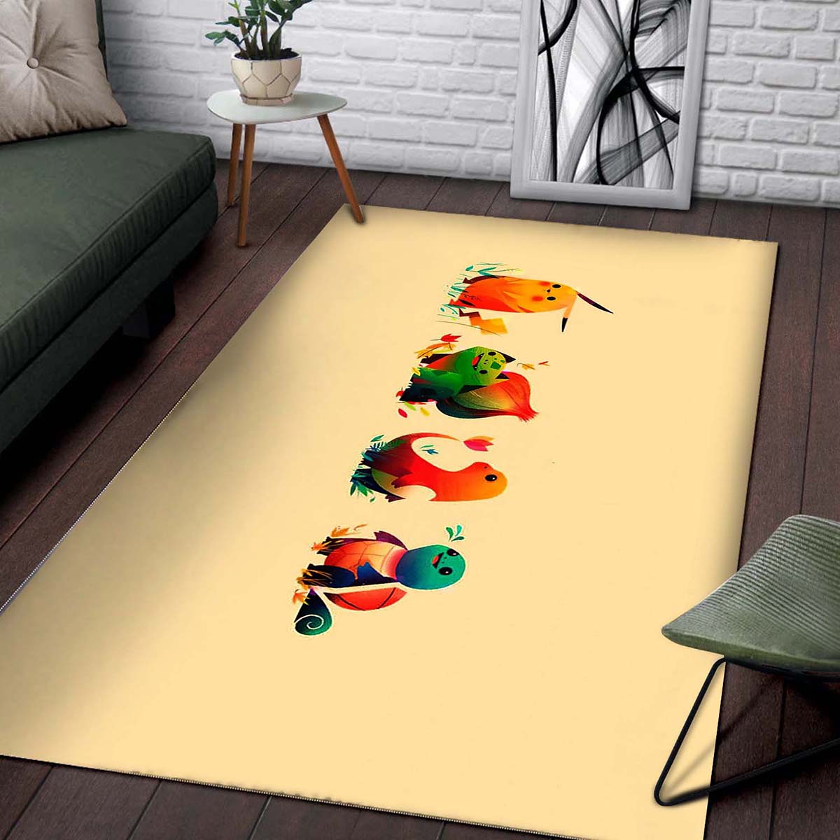 Pokemon Bulbasaur Pikachu Charmander Squirtle Teppich 2