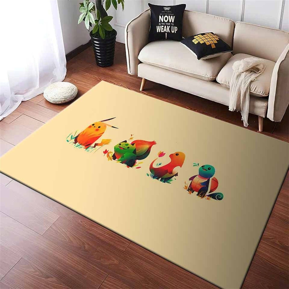 Pokemon Bulbasaur Pikachu Charmander Squirtle Teppich 3