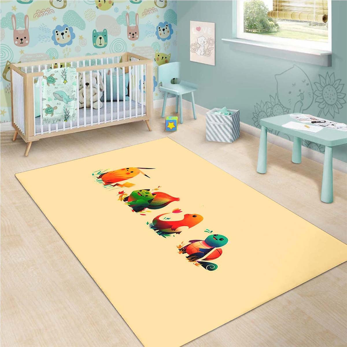 Pokemon Bulbasaur Pikachu Charmander Squirtle Teppich