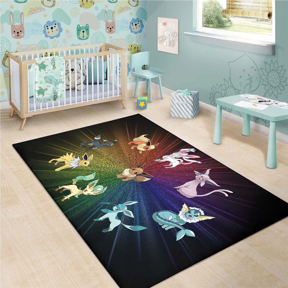 Pokemon Eeveelutions Cute Video Game Teppich