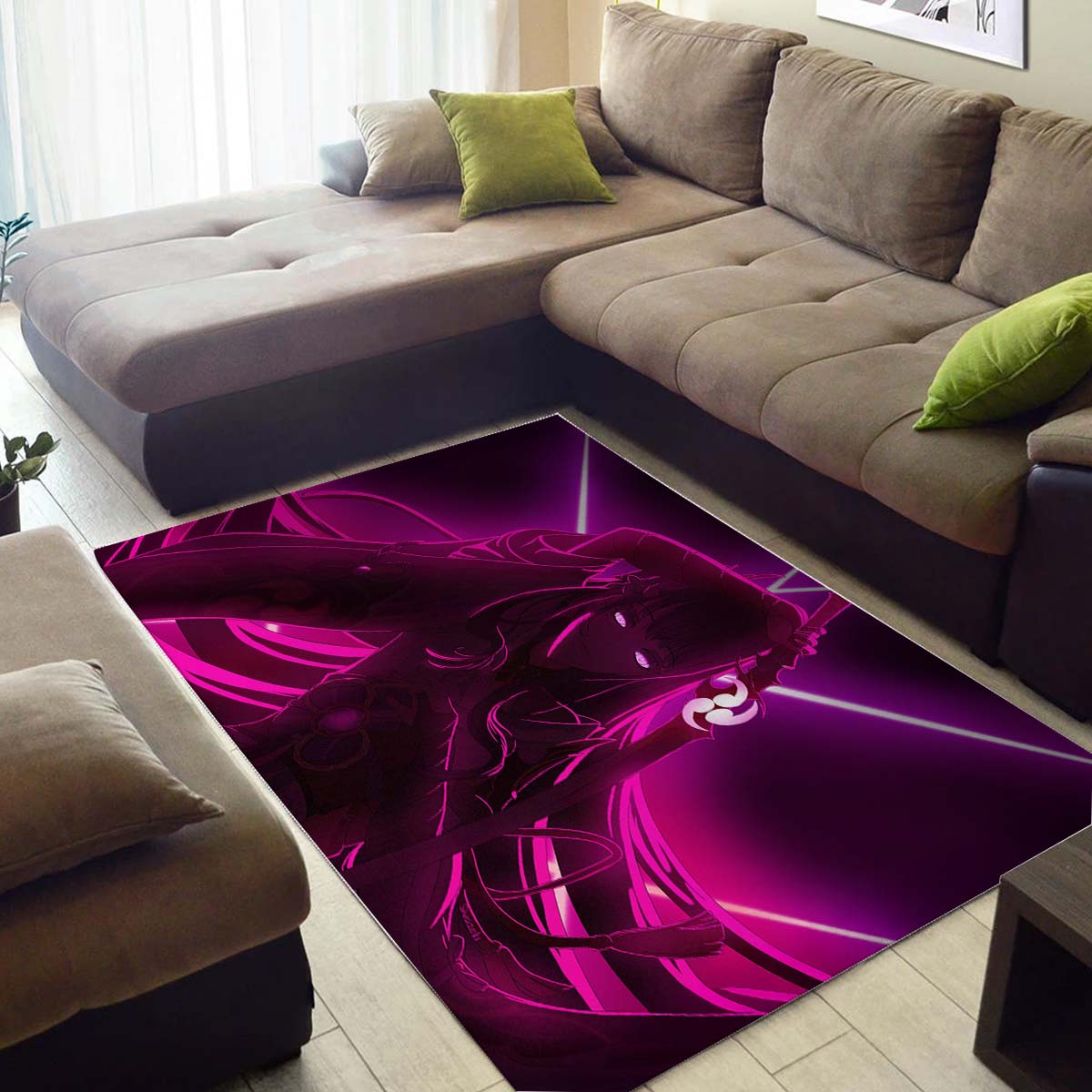 Raiden Shogun Neon Teppich 3