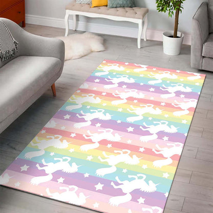 Regenbogen Streifen Einhorn Muster Bereich Teppich 3