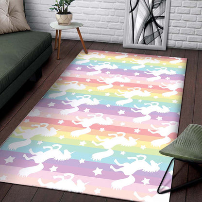 Regenbogen Streifen Einhorn Muster Bereich Teppich 2