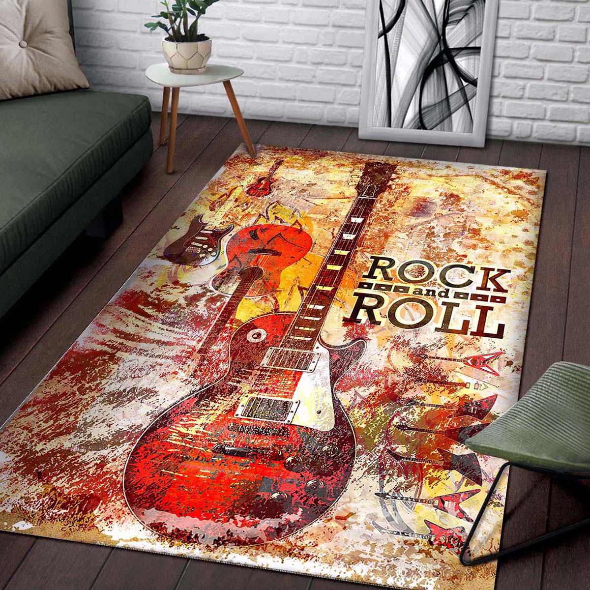 Rock N Roll Guitar Art - Music Art For Fans Teppich 2