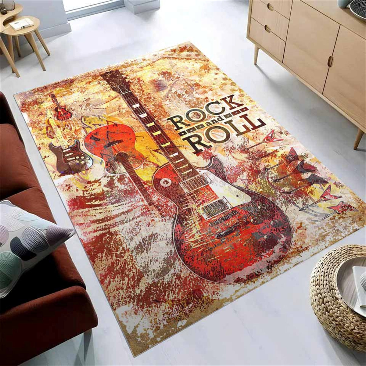 Rock N Roll Guitar Art - Music Art For Fans Teppich