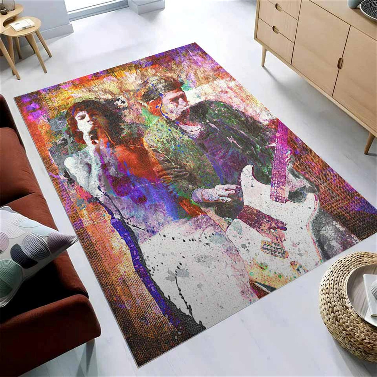 Rolling Stone Music Artwork Art Teppich
