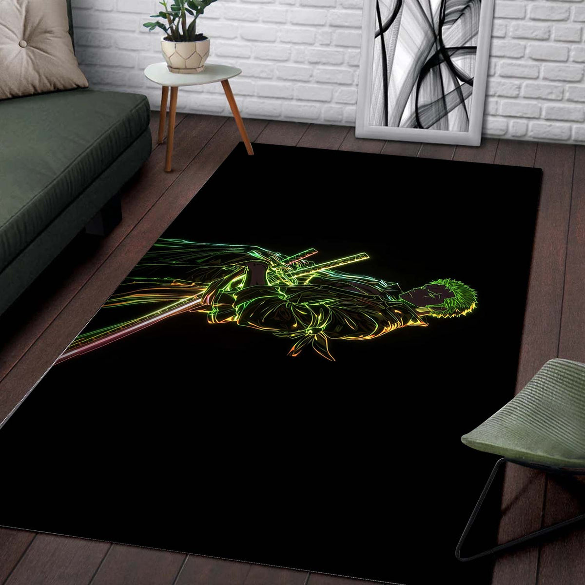 Roronoa Zoro Neon Teppich 2