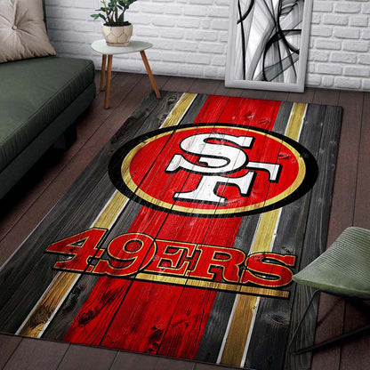 San Francisco 49ers Fuballmannschaft Nfl Auf Holz Teppich 2
