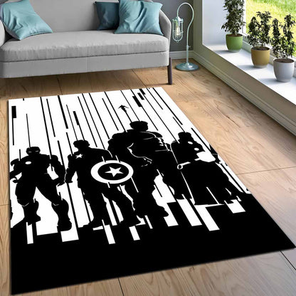 Schwarz-wei Avengers Marvel Teppich 3