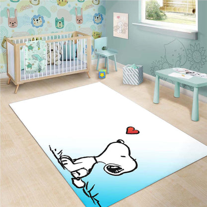 Snoopy Blue & White Teppich 3