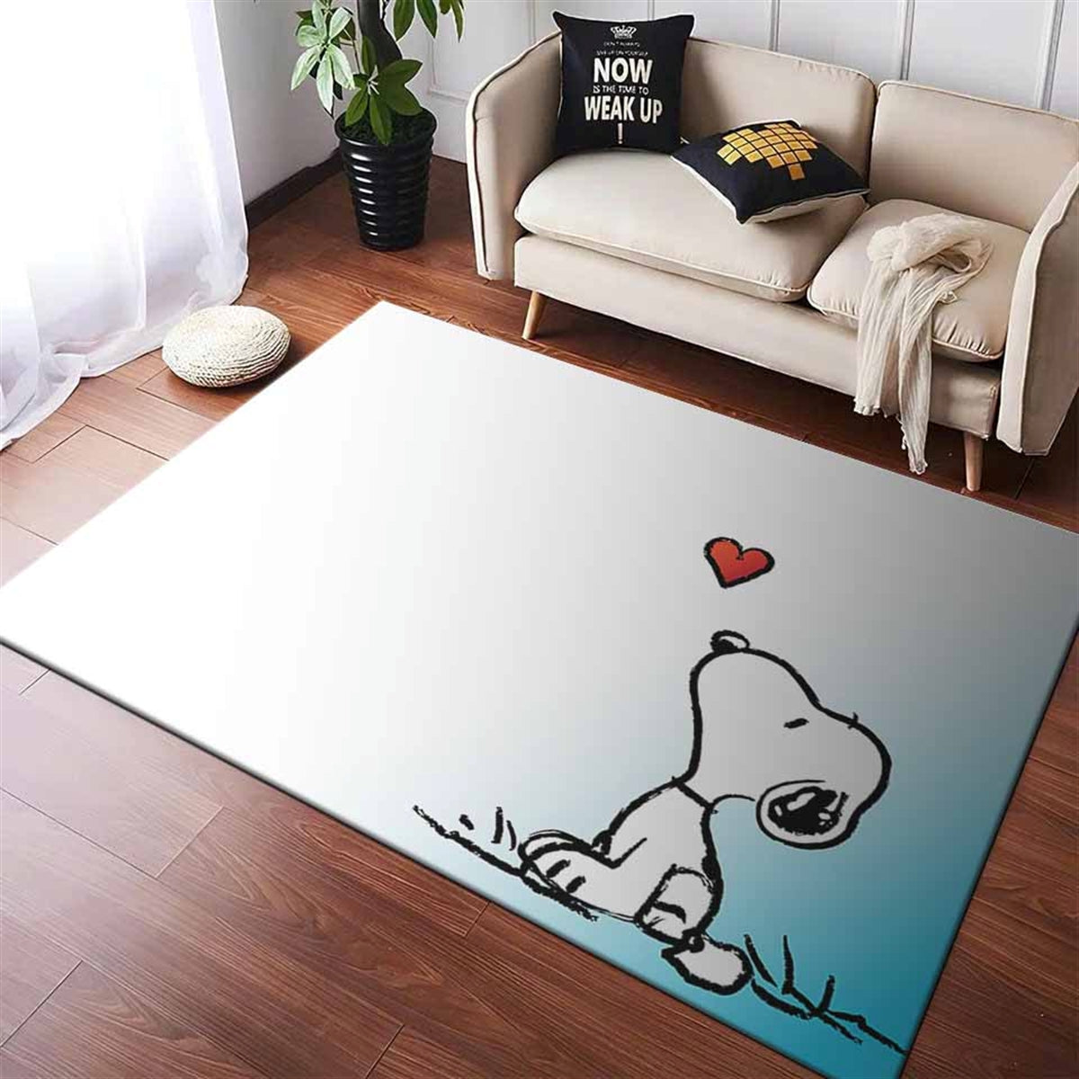 Snoopy Blue & White Teppich