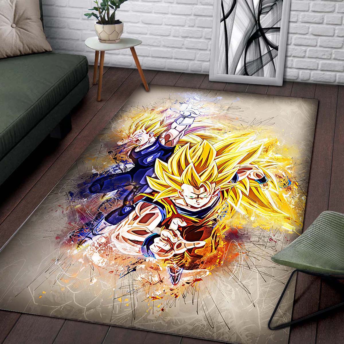 Son Goku Vs Cadic Vegeta Saiyans Dragon Ball Z Teppich 2