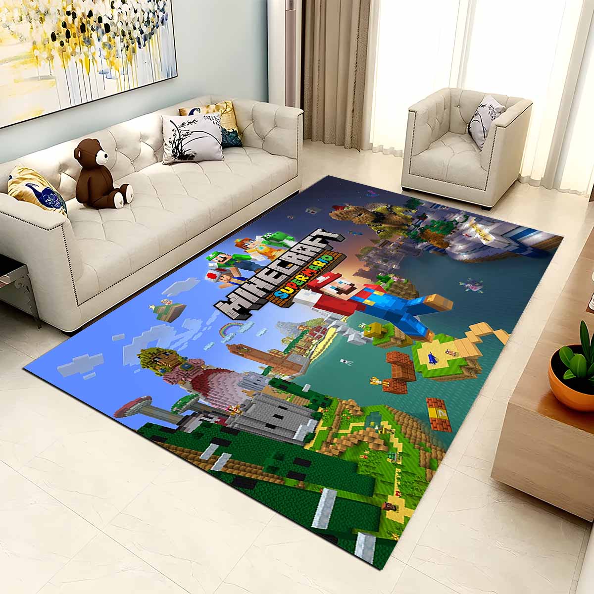 Super Mario Im Minecraft-stil Teppich 2