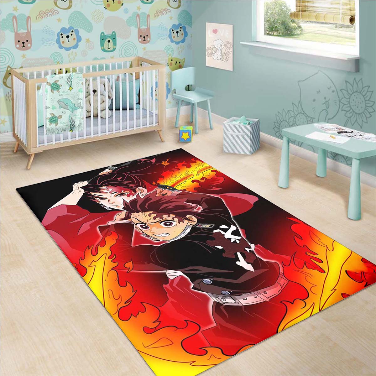 Tanjiro Kamado Sun Halo Dragon 1 Teppich 3