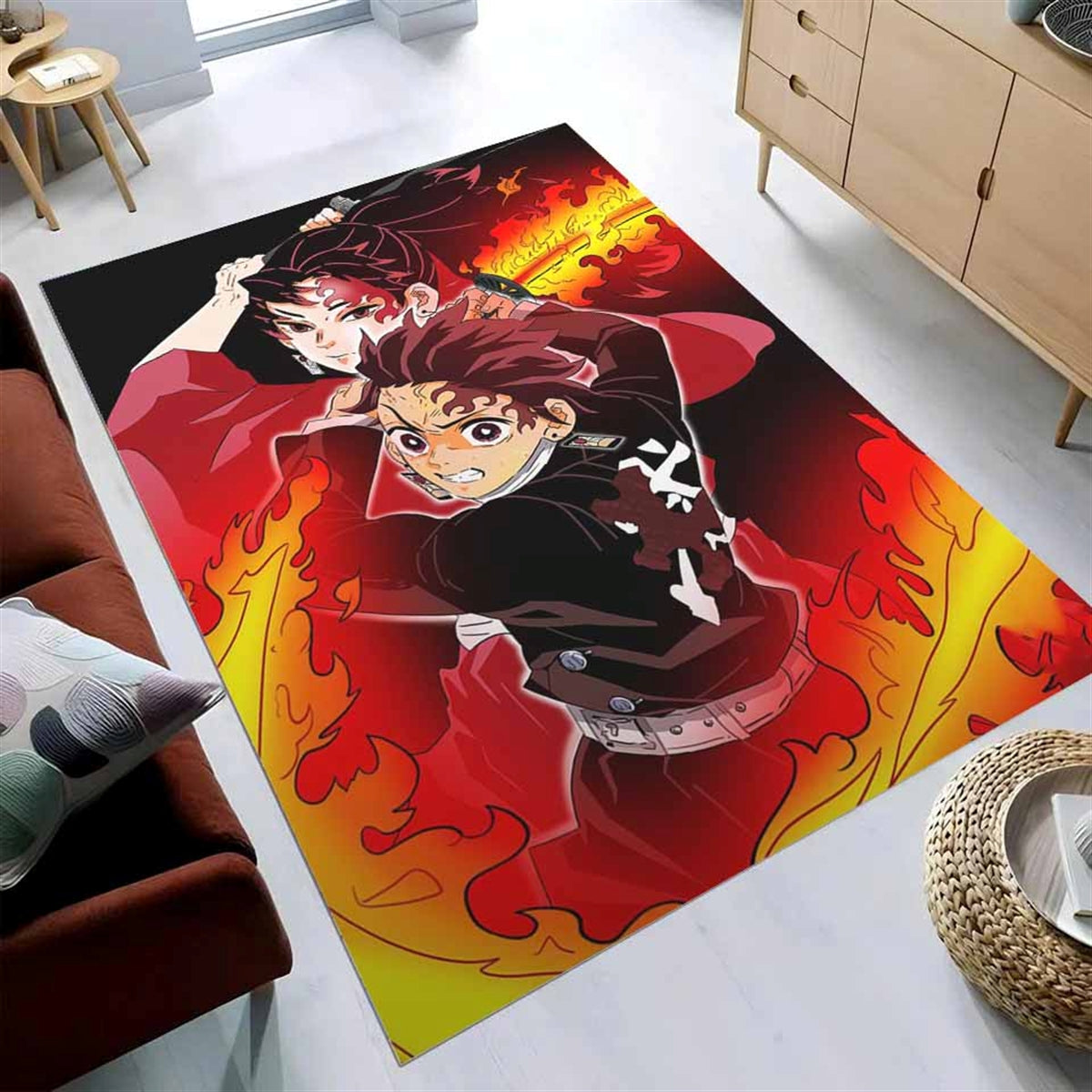 Tanjiro Kamado Sun Halo Dragon 1 Teppich