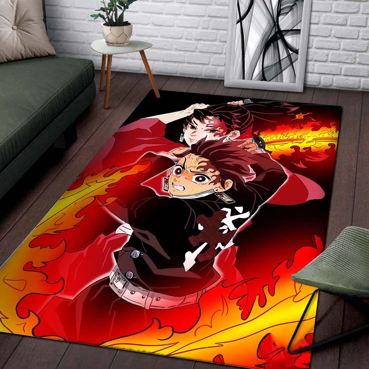 Tanjiro Kamado Sun Halo Dragon 1 Teppich 2