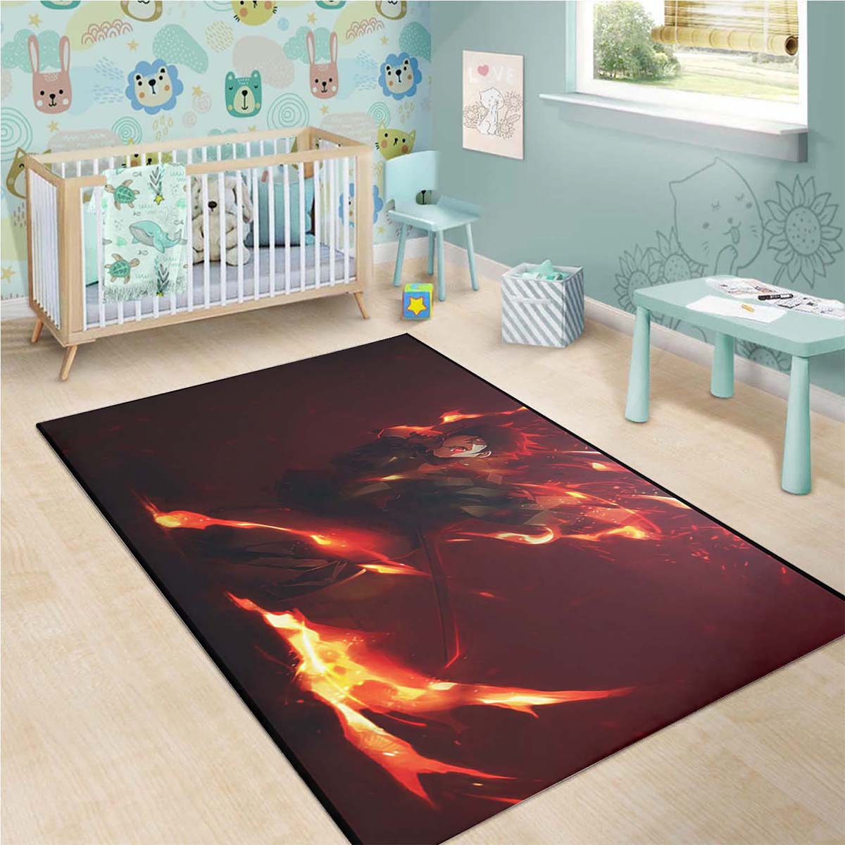 Tanjiro Kamado Sun Halo Dragon 2 Teppich 3
