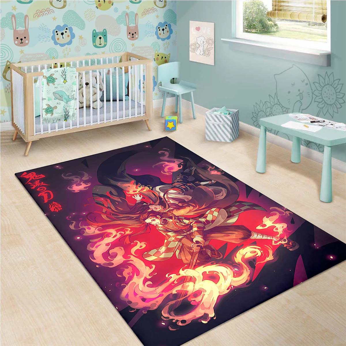 Tanjiro Kamado Sun Halo Dragon 3 Teppich 3