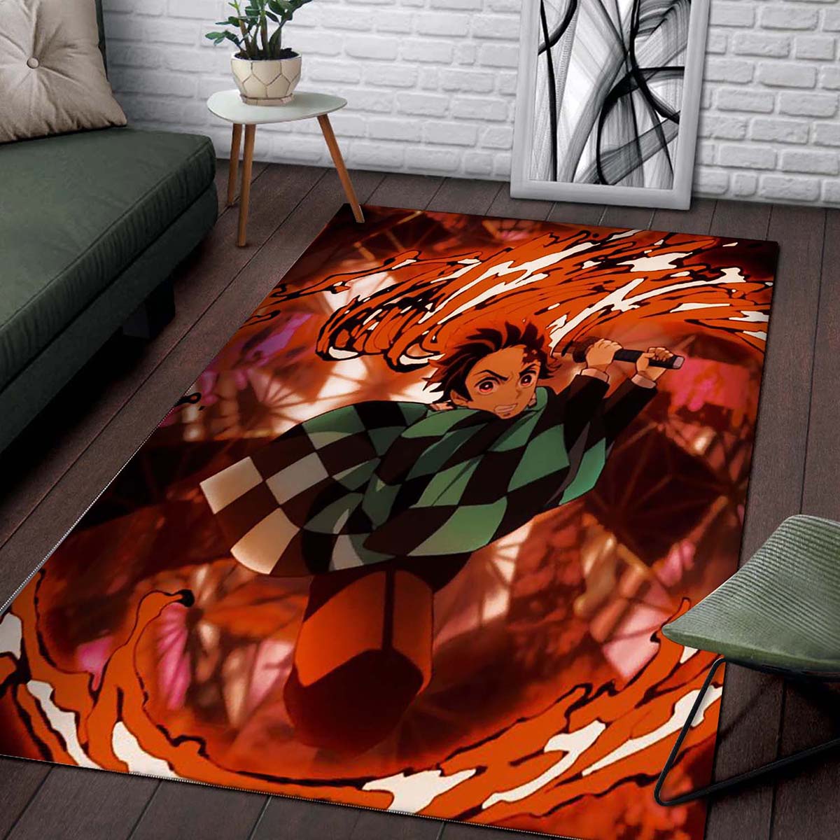 Tanjiro Kamado Sun Halo Dragon 5 Teppich 2