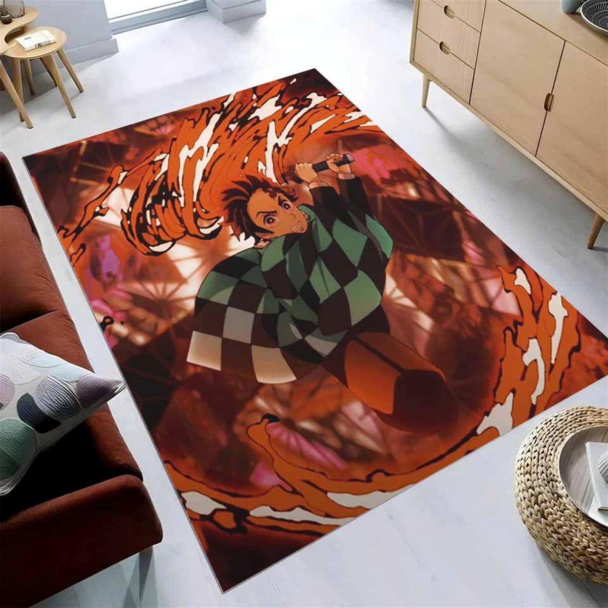 Tanjiro Kamado Sun Halo Dragon 5 Teppich