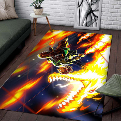 Tanjiro Kamado Sun Halo Dragon 6 Teppich 2