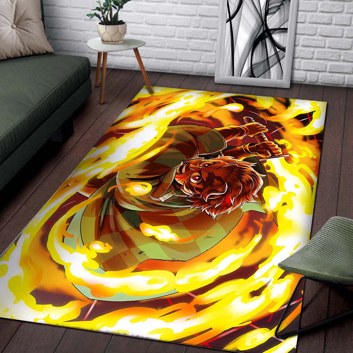 Tanjiro Kamado Sun Halo Dragon Teppich 2