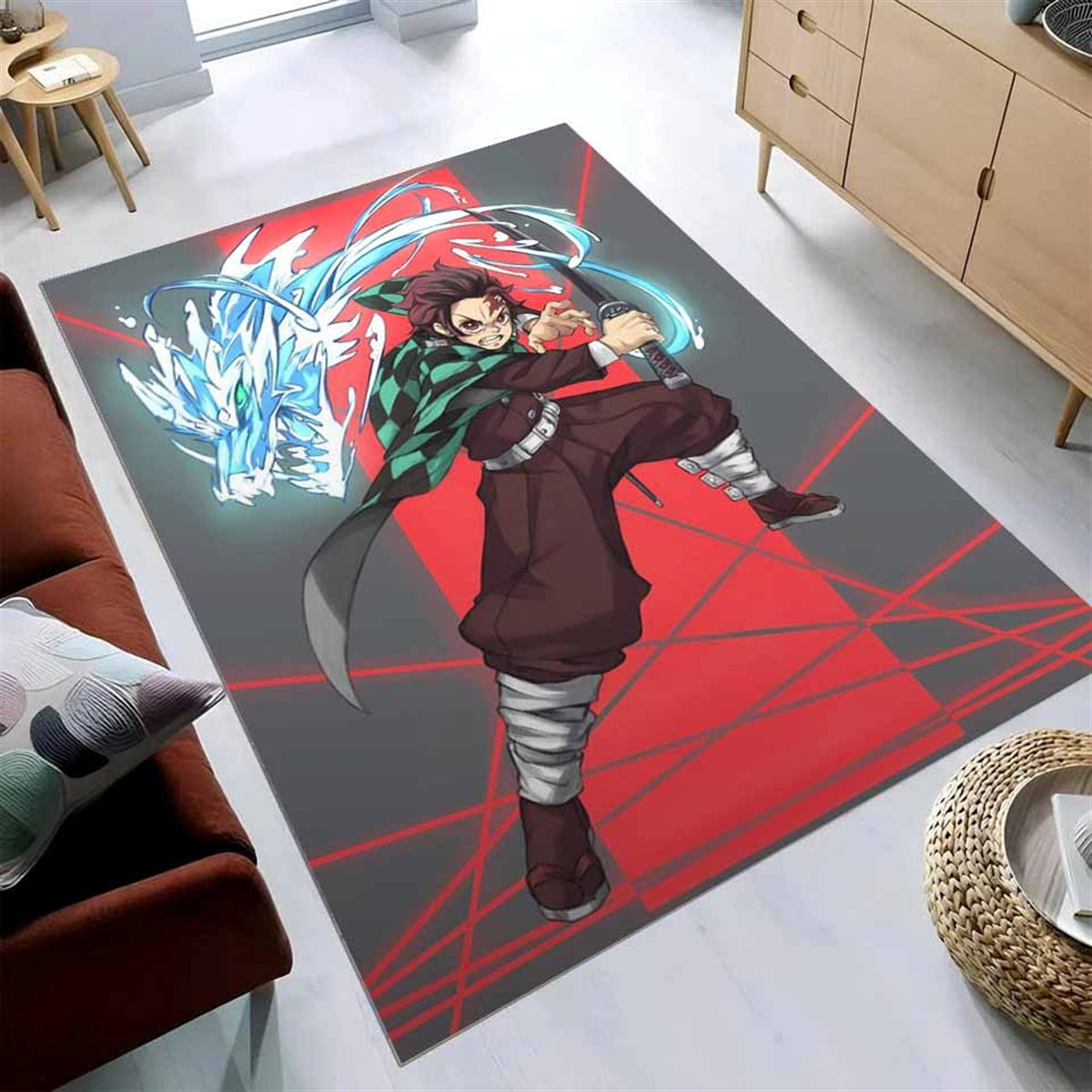 Tanjiro Water Breathing Dragon 4 Teppich