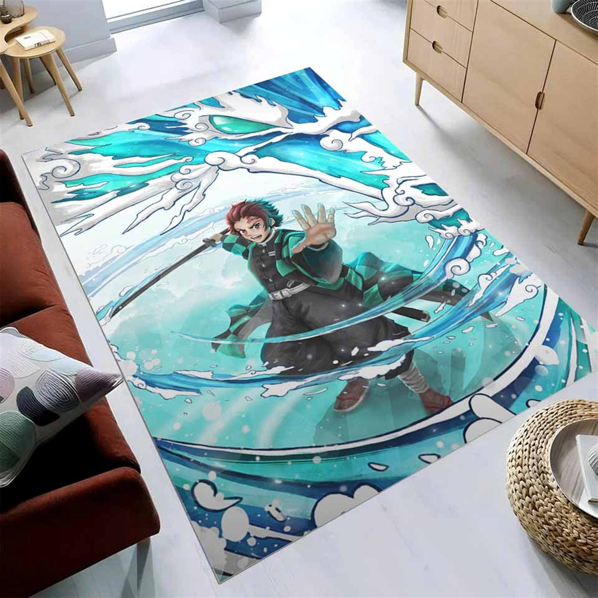 Tanjiro Water Breathing Dragon 8 Teppich