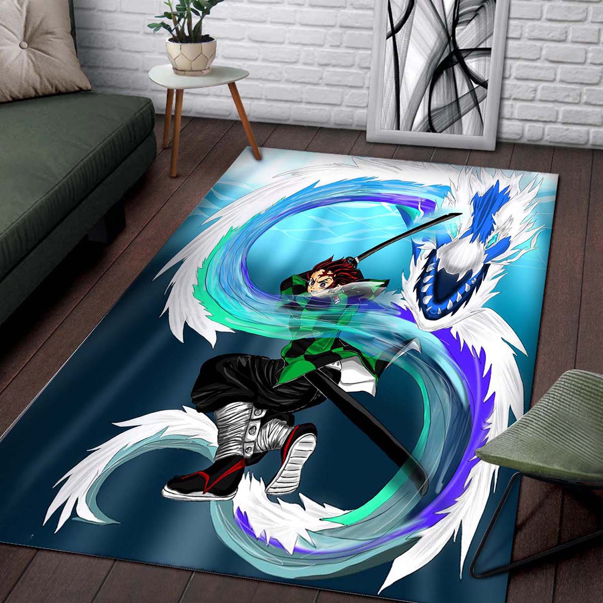 Tanjiro Water Breathing Dragon Teppich 2