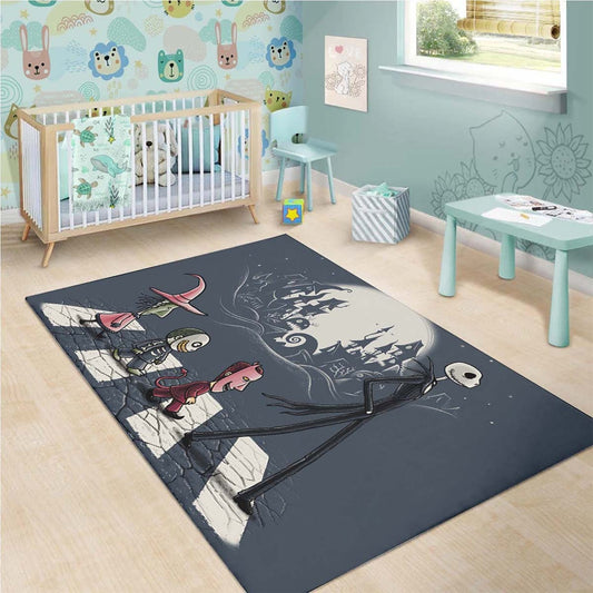 The Nightmare Before Christmas- Lock Shock Barrel & Jack Skellington Walking The Street Teppich
