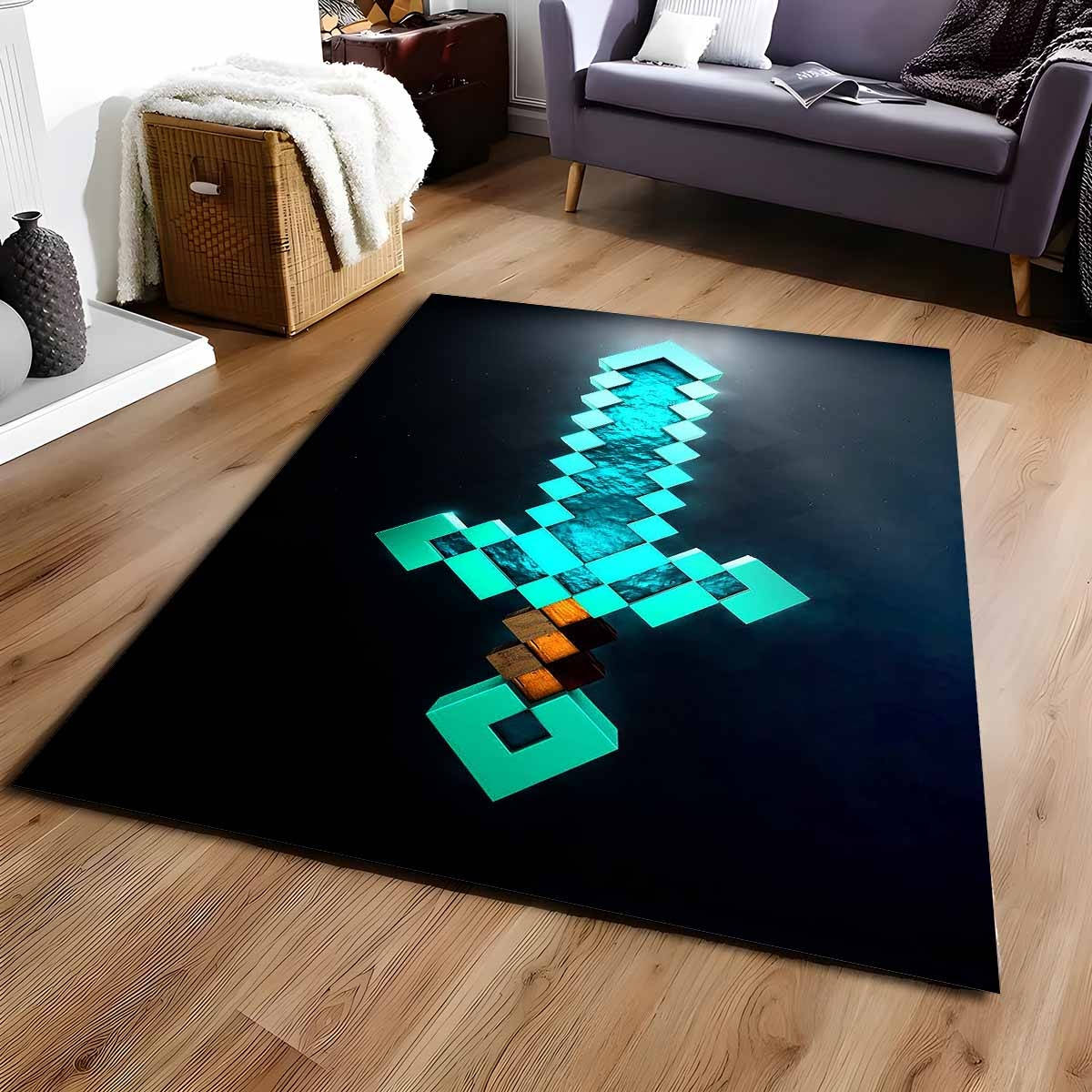 Verzaubertes Diamantschwert Minecraft Teppich