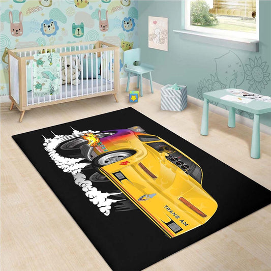 Yellow Firebird Trans Am Dragster Teppich