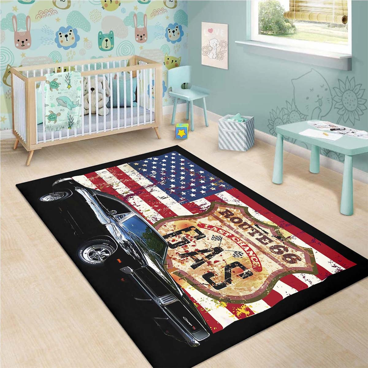 1969 Dodge Charger American Flag Teppich