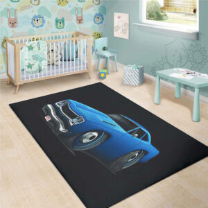 1969 Plymouth Roadrunner Blue Car Art Teppich