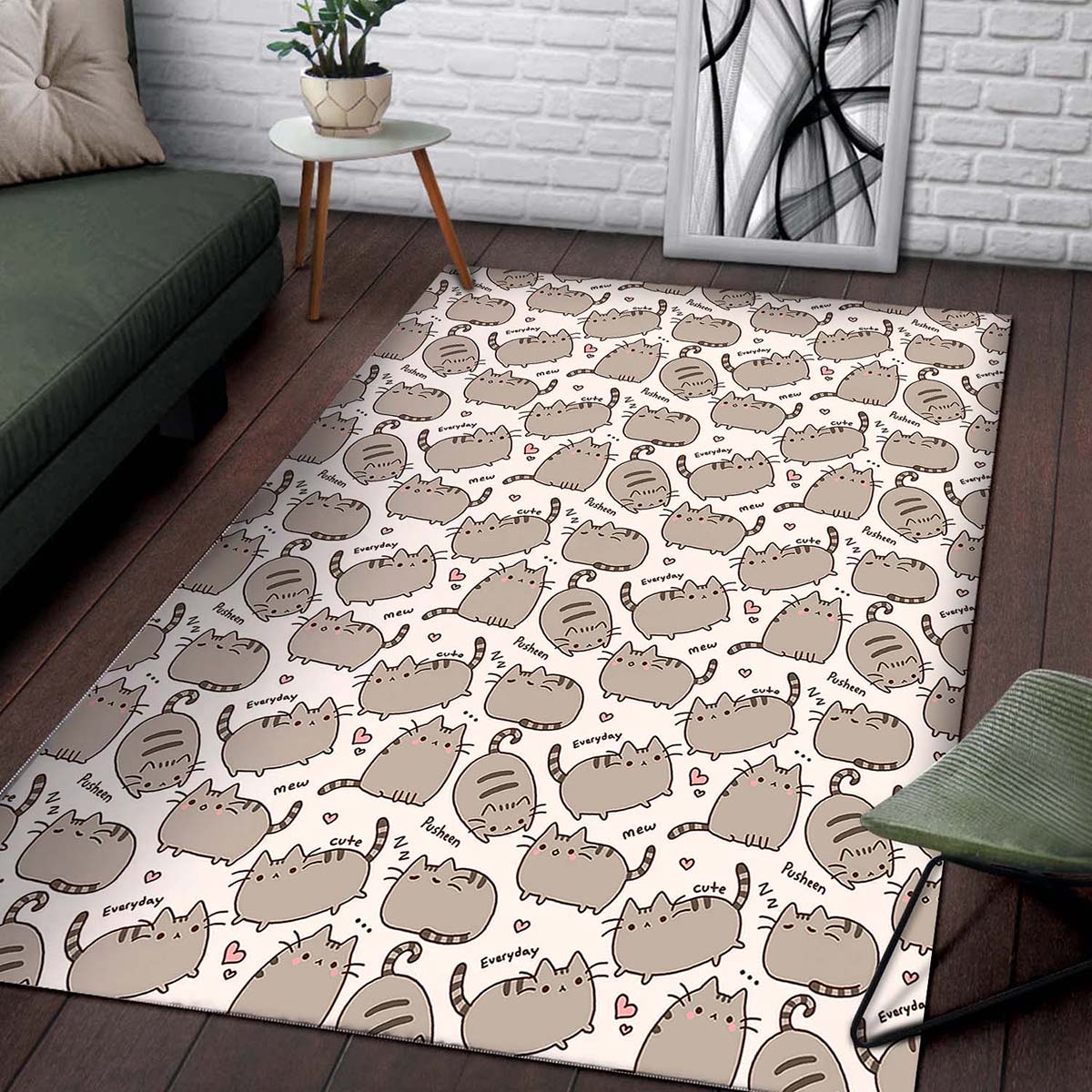 2020 Cute Pusheen Cat Pattern Teppich – Bild 2