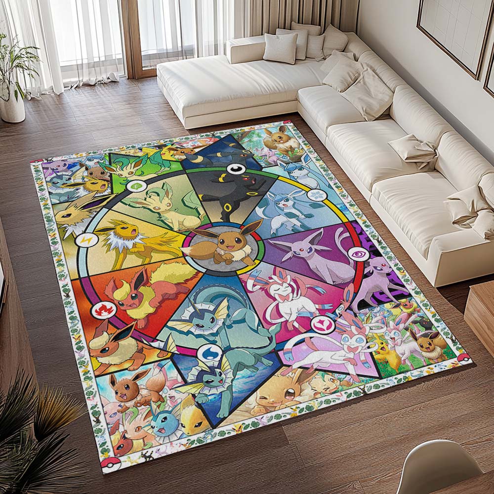 Alle Evoli-Entwicklungen Pokémon - All Eevee Evolutions Pokemon 1003 Teppich - TOK – Bild 2