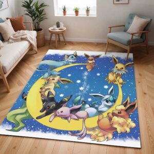 Alle Evoli-Entwicklungen Pokémon auf dem Mond - All Eevee Evolutions Pokemon On Moon Teppich - TOK