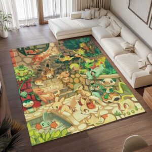 Alternative view of Alle Pflanzen-Pokémon 6 Teppich - TOK