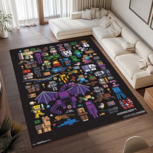 Alternative view of Alle Minecraft-Charaktere Teppich - TOK