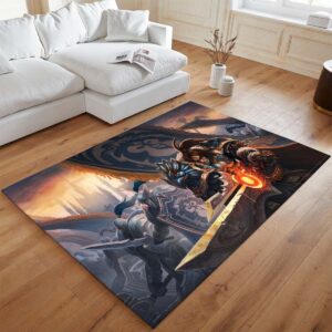 Alternative view of Anduin Wrynn Die Allianz-Armee World of Warcraft WOW Kampf Teppich - TOK