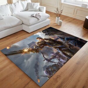 Alternative view of Anduin Wrynn Wolf Die Allianz-Armee World of Warcraft WOW Teppich - TOK