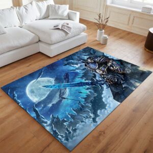 Alternative view of Arthas Menethil Der Lichkönig mit Frostgram World of Warcraft WOW Teppich - TOK