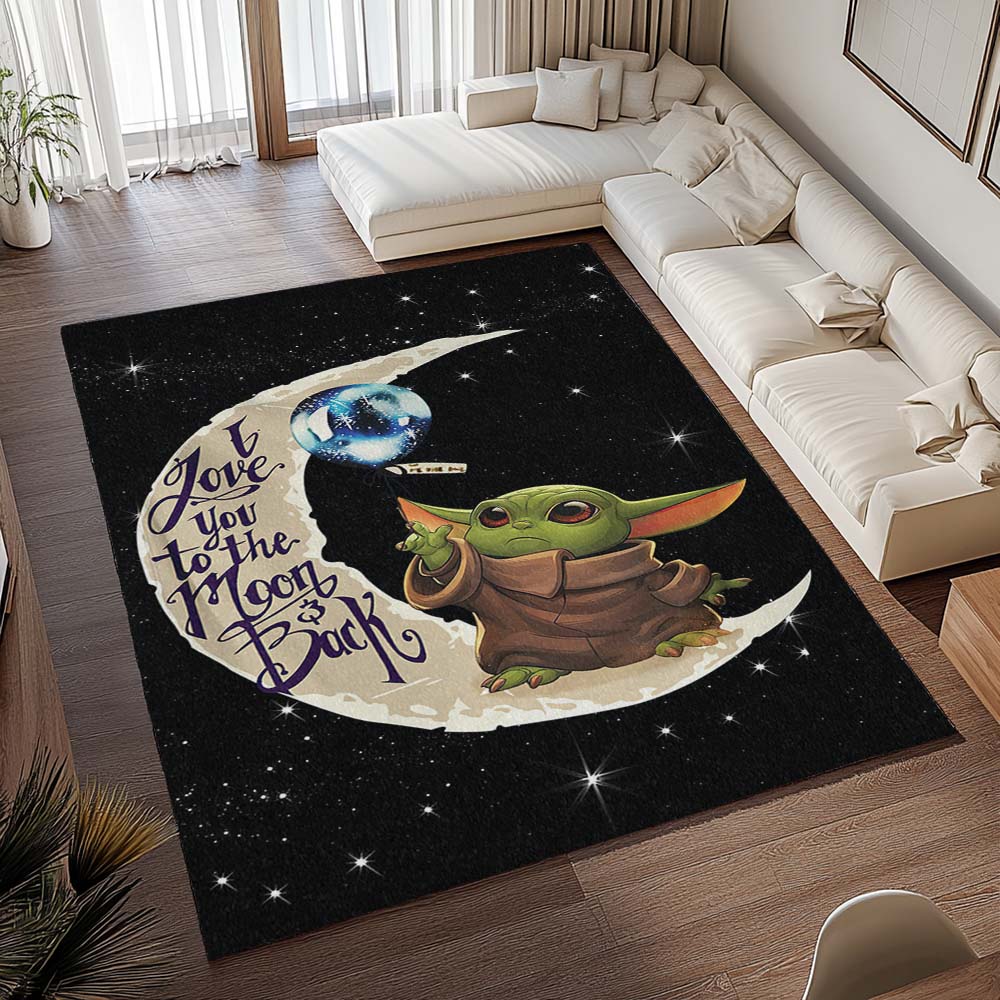 Baby Yoda Ich liebe dich bis zum Mond und zurück Teppich - TOK – Bild 2