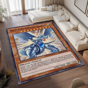 Alternative view of Blauäugiger strahlender Drache – Retro Pack Teppich - TOK