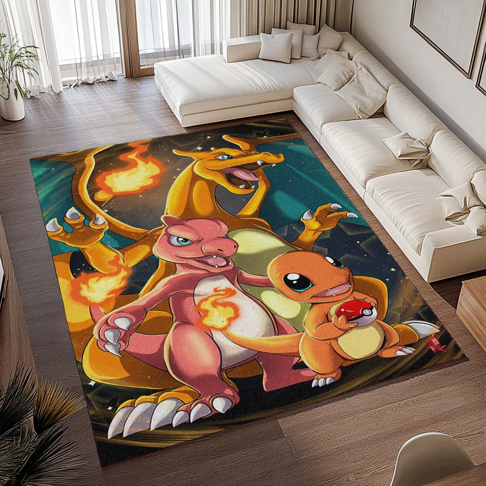 Glumanda Glutexo Glurak Pokémon - Charmander Charmeleon Charizard Pokemon Teppich - TOK – Bild 2