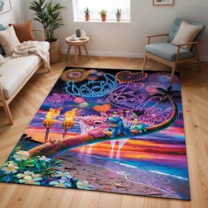 Disney Stitch und Angel Kuss Liebe Feuerwerk Teppich - TOK