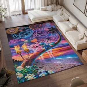 Alternative view of Disney Stitch und Angel Kuss Liebe Feuerwerk Teppich - TOK