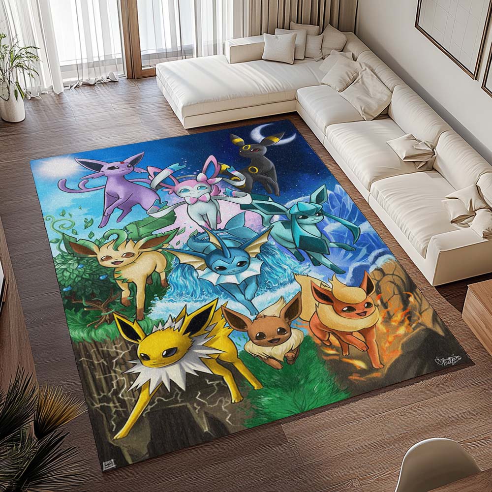 Evoli Entwicklung Pokémon - Eevee Evolution Pokemon 12 Teppich - TOK – Bild 2