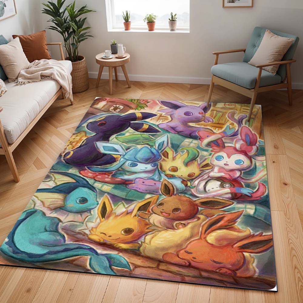 Evoli Entwicklung Pokémon - Eevee Evolution Pokemon 7 Teppich - TOK